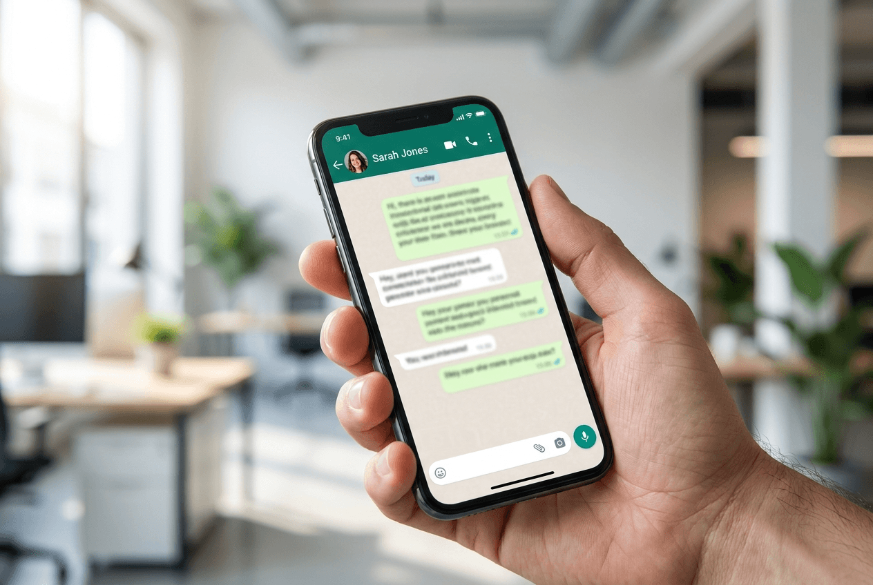 Agente de WhatsApp con IA atendiendo la conversación de un cliente 24/7