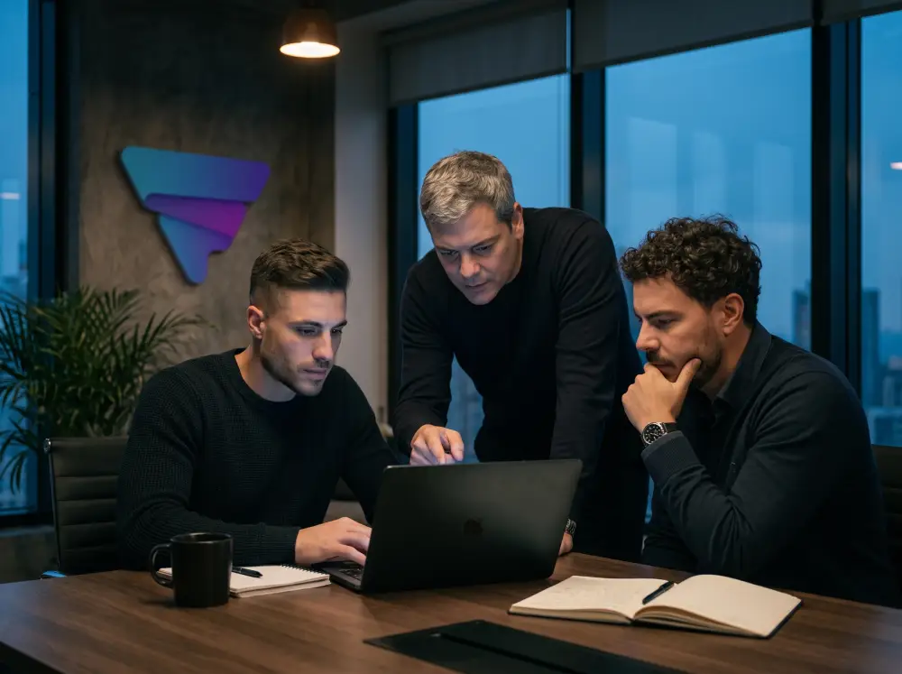 Equipo de Flownexion trabajando en presupuestos automaticos con IA